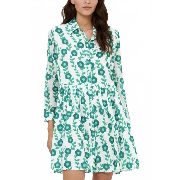 OLIPHANT Dresses & Skirts - NEW OLIPHANT long sleeve shirt mini dress in toscana green